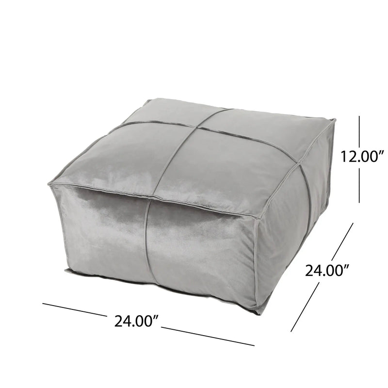 Nati - Square Pouf Ottoman And Floor Cushion - Smoke by Unique Piece Furniture