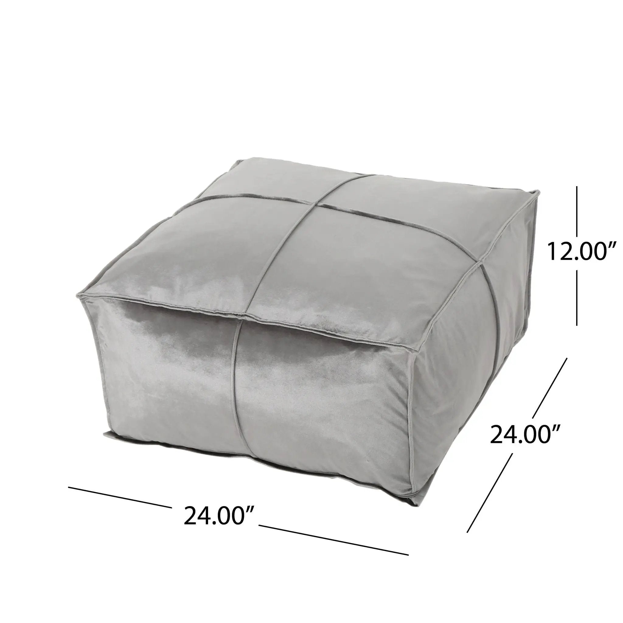 Nati - Square Pouf Ottoman And Floor Cushion - Smoke by HouseOfZazla
