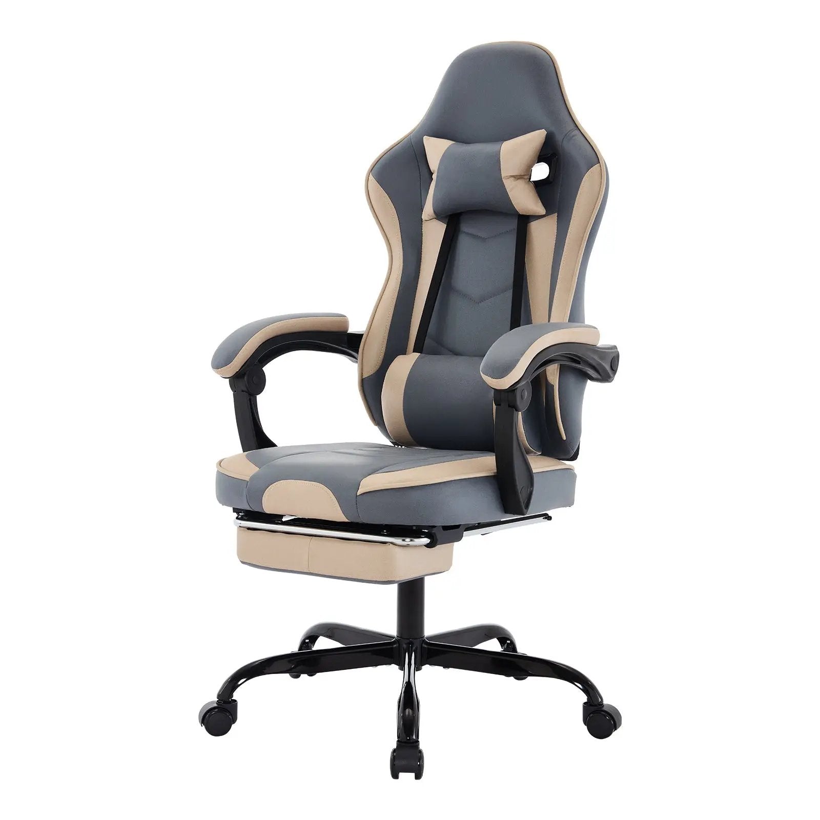 Gaming Chair with Footrest and Massage Lumbar Support by HouseOfZazla