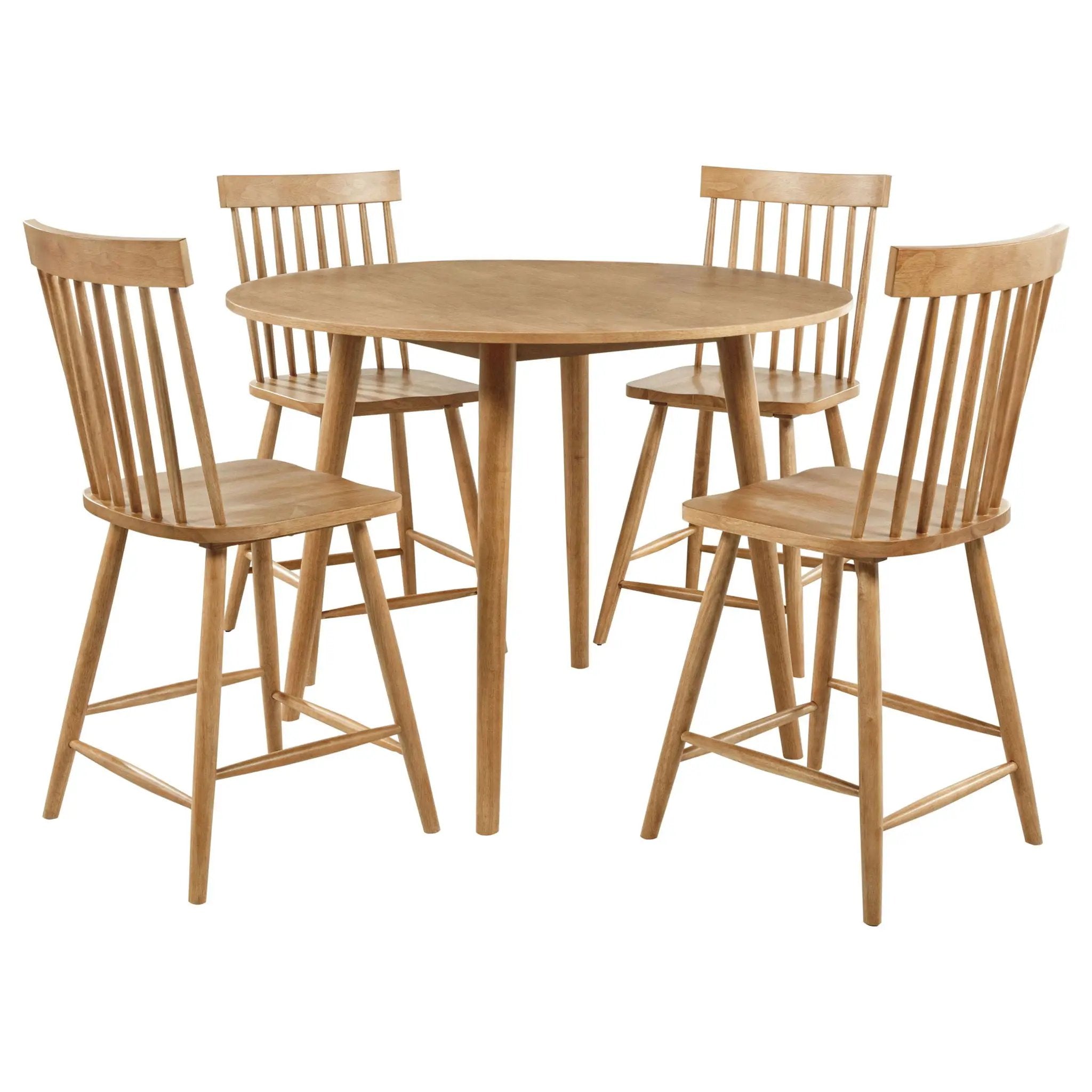 Andrews 5-piece Round Counter Height Dining Set Light Ash by Unique Piece Furniture