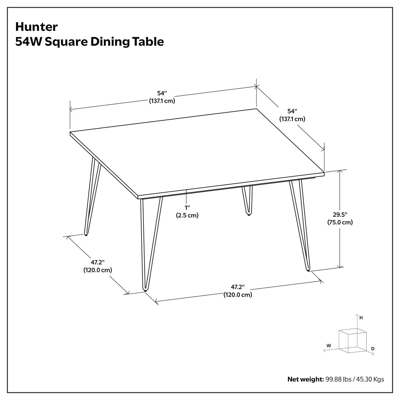Hunter - Square Tabletop Dining Table by HouseOfZazla