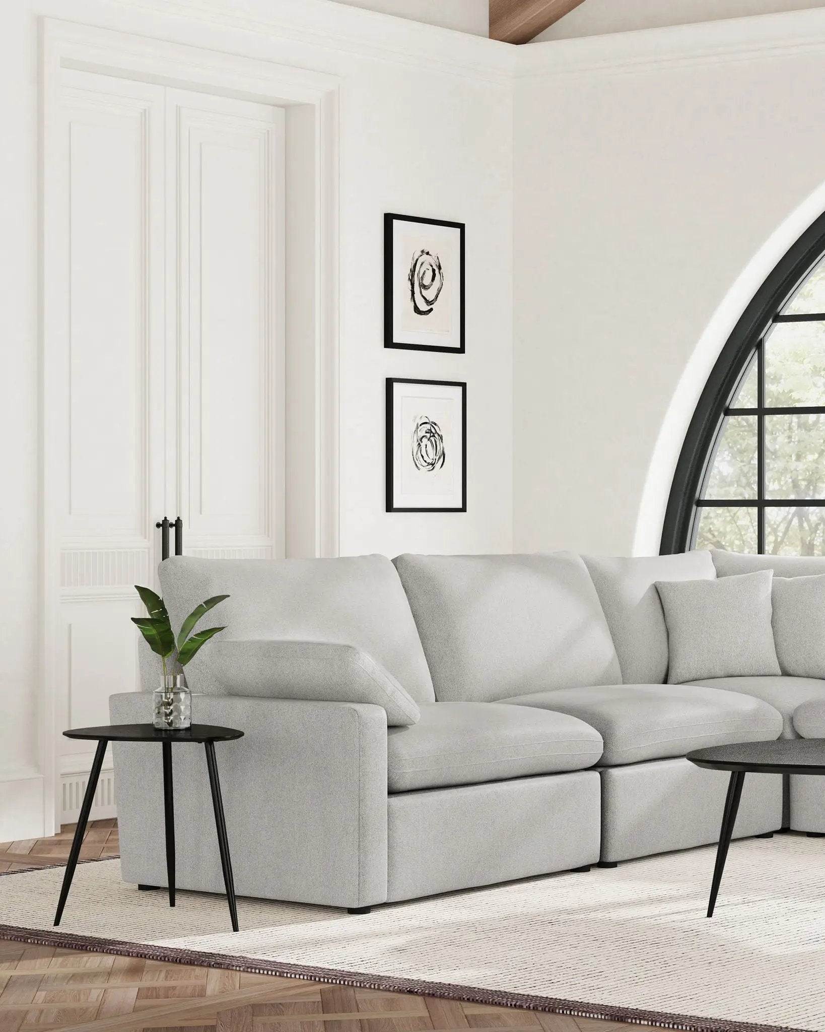 Collins Modular Armless Chair Grey by Unique Piece Furniture