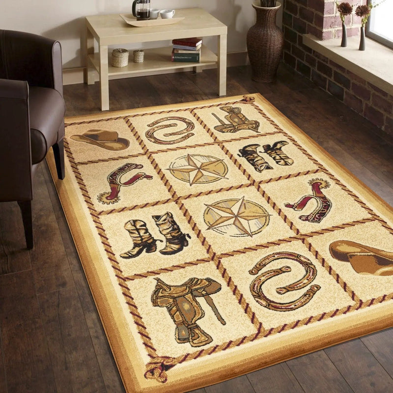 Tribes - 5'3" X 7'3" Southwest Area Rug - Beige by Unique Piece Furniture