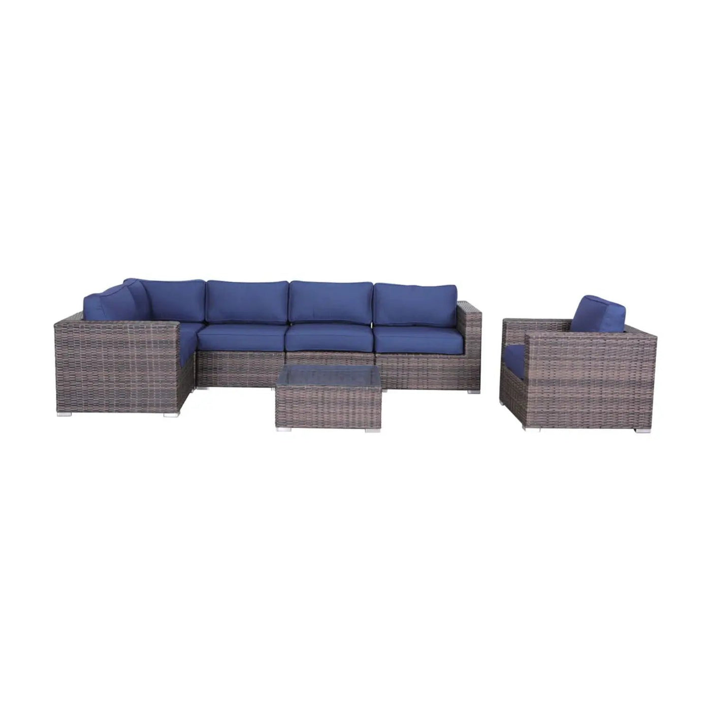 Wicker Seating Group Set With Table And Cushions by Unique Piece Furniture