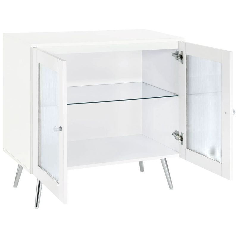 Nieta 2-door Engineered Wood Accent Cabinet White High Gloss by Unique Piece Furniture