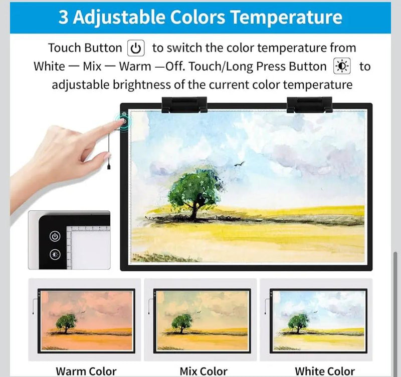 Open Box TOHETO Rechargeable A1 Light Pad 35.4"x23.6", Large LED Light Board for Diamond Painting, 3-Color Modes Light Box, 5 Levels/Stepless Dimming Light Table, Lightbox for Tracing and Drawing, Sketching by Selzalot