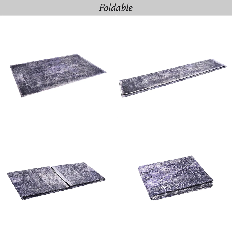 Maval Anthracite Washable Area Rug 6x9 by HouseOfZazla