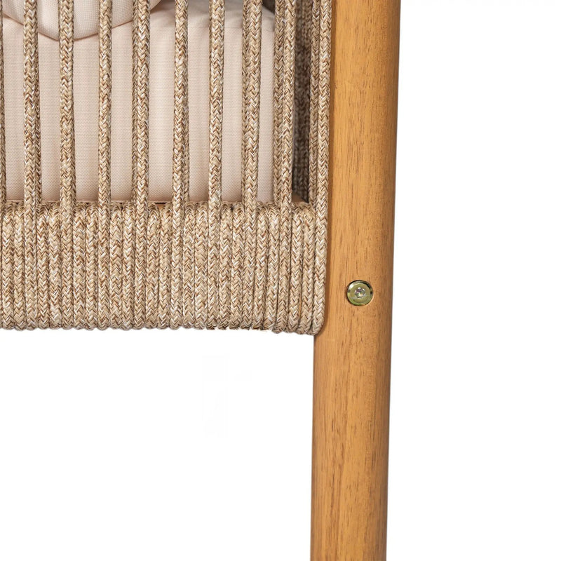 Modern Outdoor Woven Lounge Chair With Solid Wood Frame - Teak by HouseOfZazla
