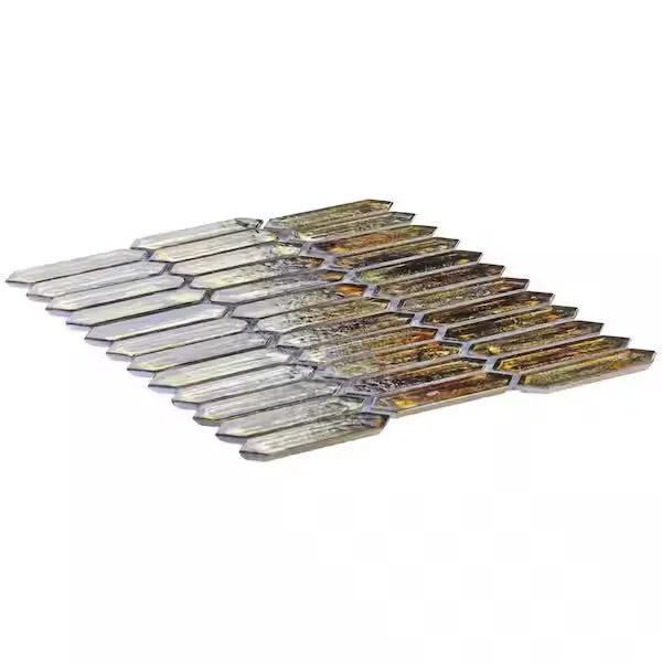 New Sealed Ivy Hill Tile Fargin Golden Crust Elongated Hexagon 12 in. x 10 in. x 7mm Polished Glass Mosaic Tile (0.82 sq. ft.) by Selzalot