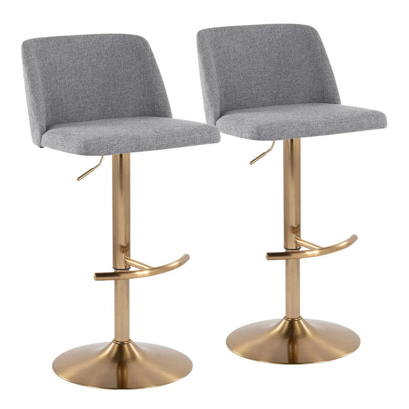 Toriano - Contemporary Adjustable Barstool With Swivel With Rounded T Footrest (Set of 2) by Unique Piece Furniture