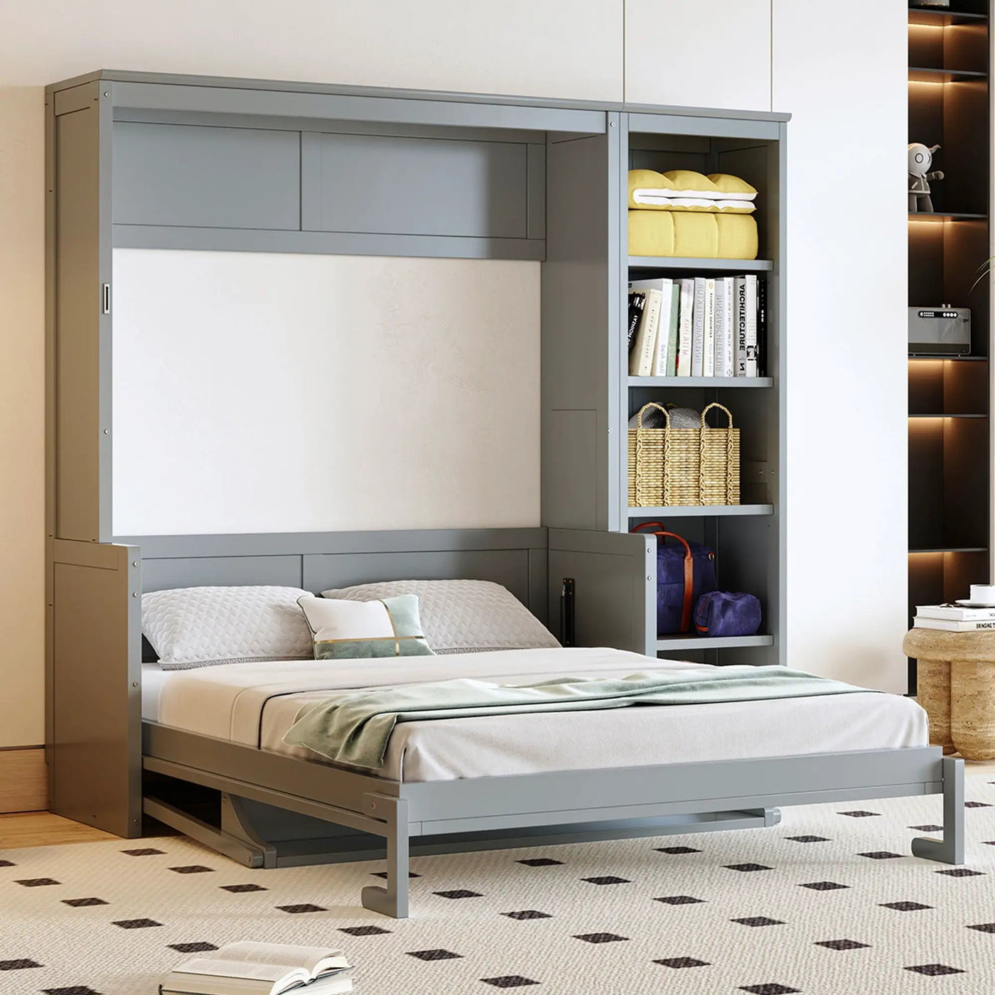 Sturdy Murphy Bed With Desk And Bookshelf by Unique Piece Furniture