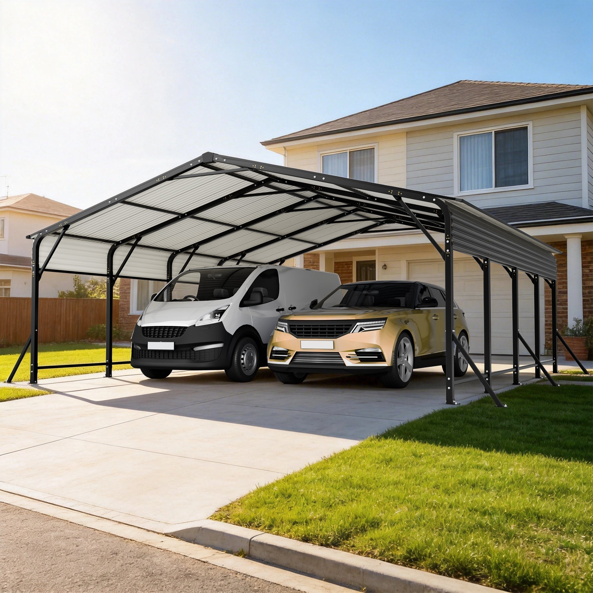 20'x20' Galvanated Steel Carport Canopy by HouseOfZazla