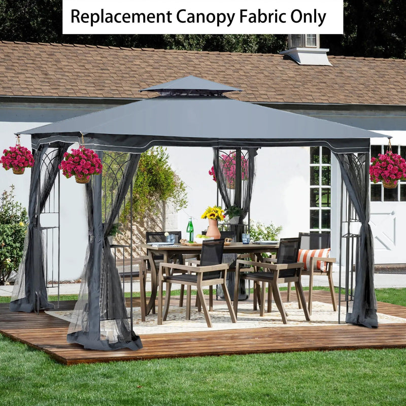 Patio Double Roof Gazebo Replacement Canopy Top Fabric by Unique Piece Furniture