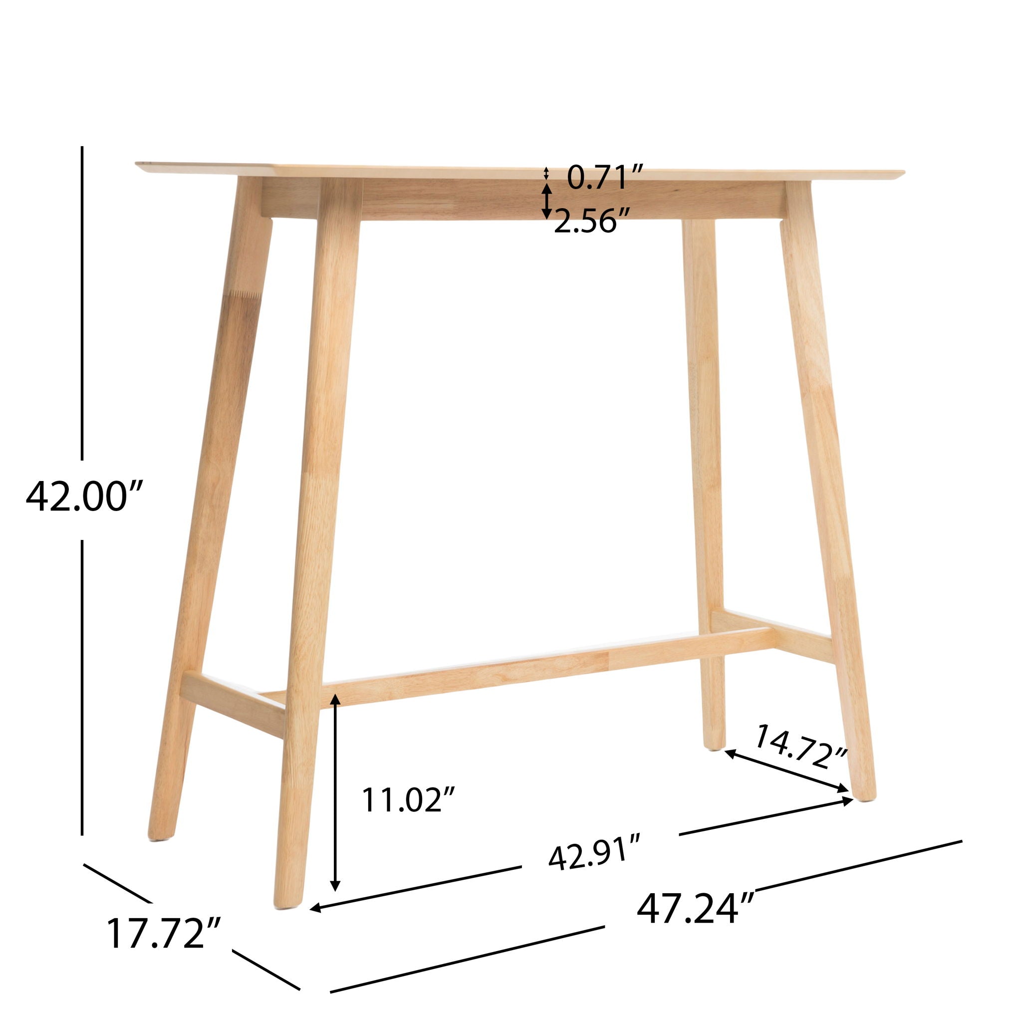 Bar Height Dining Table With Splayed Legs And Elongated Rectangular Top by HouseOfZazla