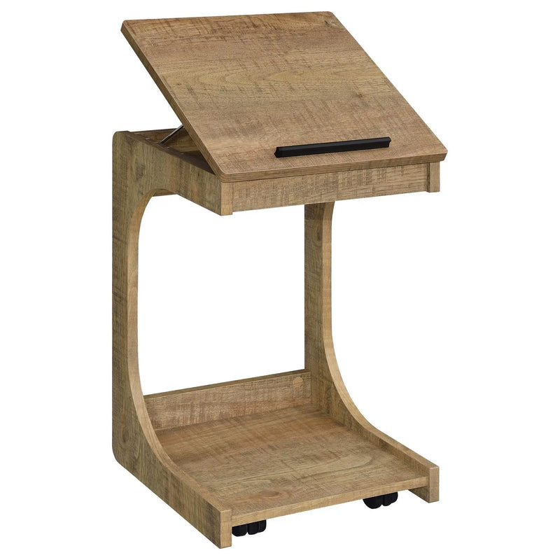 Ralston C-Shaped Lift-Top Sofa Side Table With Casters Mango by Unique Piece Furniture