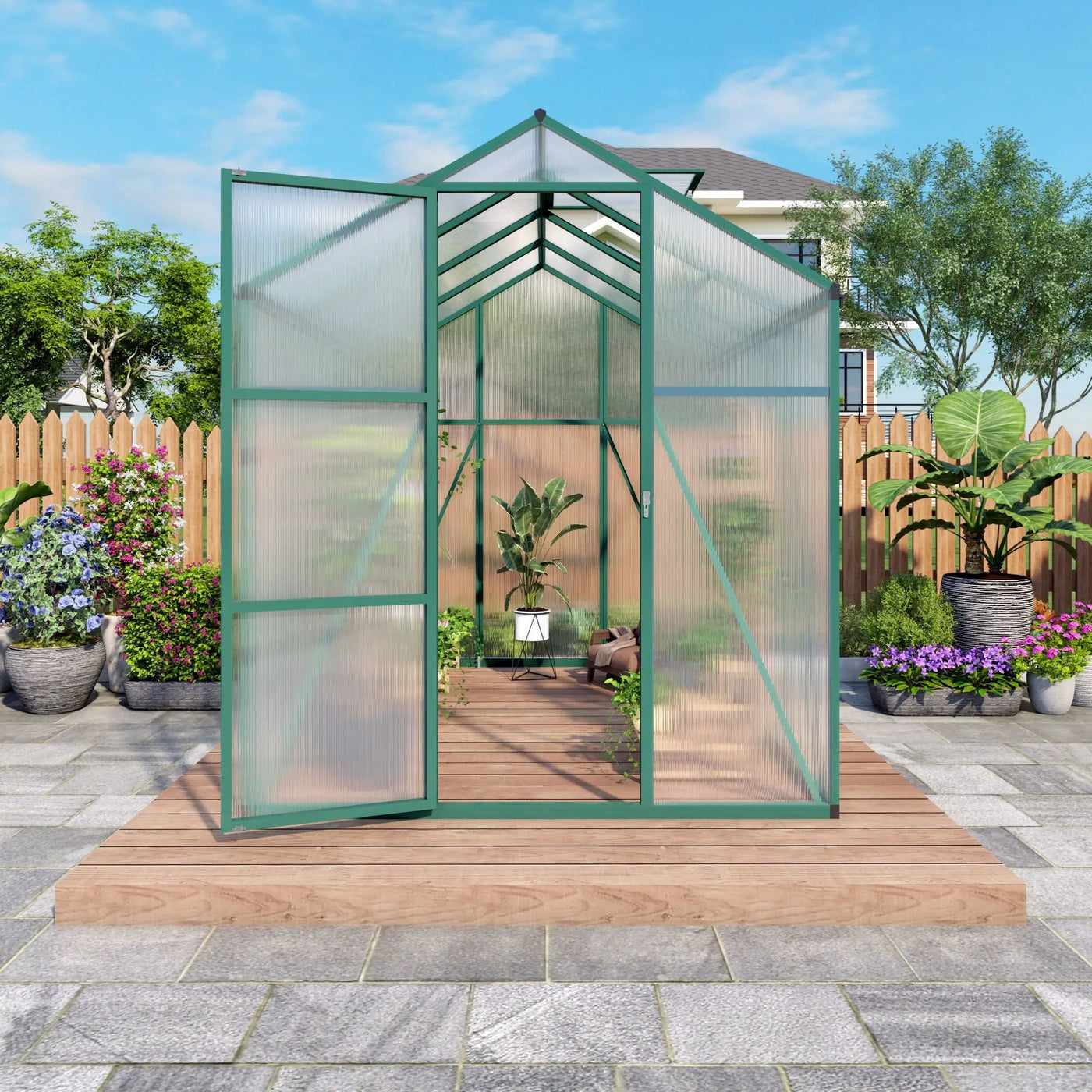 Polycarbonate Walk-In house, Raised Base For Outdoor In All Season by HouseOfZazla