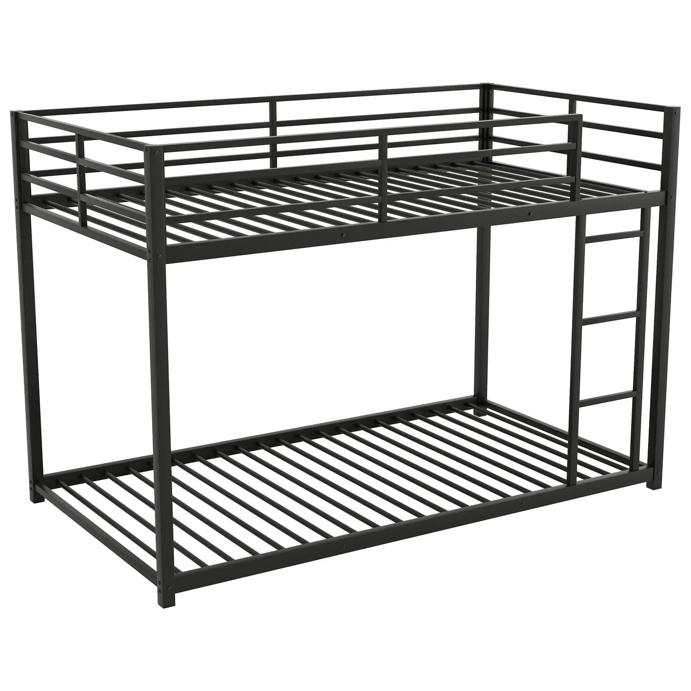 Metal Bunk Bed, Low Bunk Bed With Ladder by HouseOfZazla