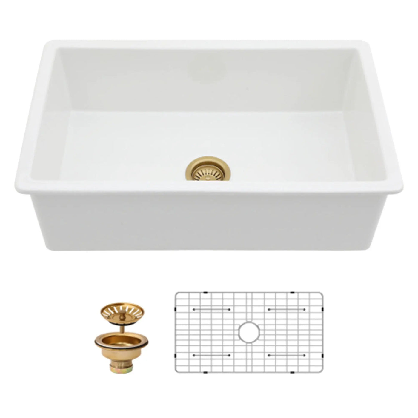 Undermount Single Bowl Ceramic Kitchen Sink, Dual Mount by HouseOfZazla