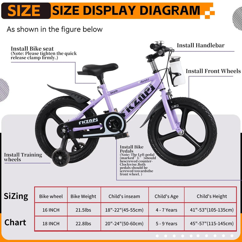 FKZNPJ Kids Bike 18 Inch by HouseOfZazla