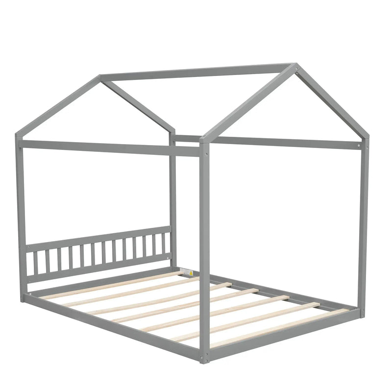 Wooden House Bed With Headboard