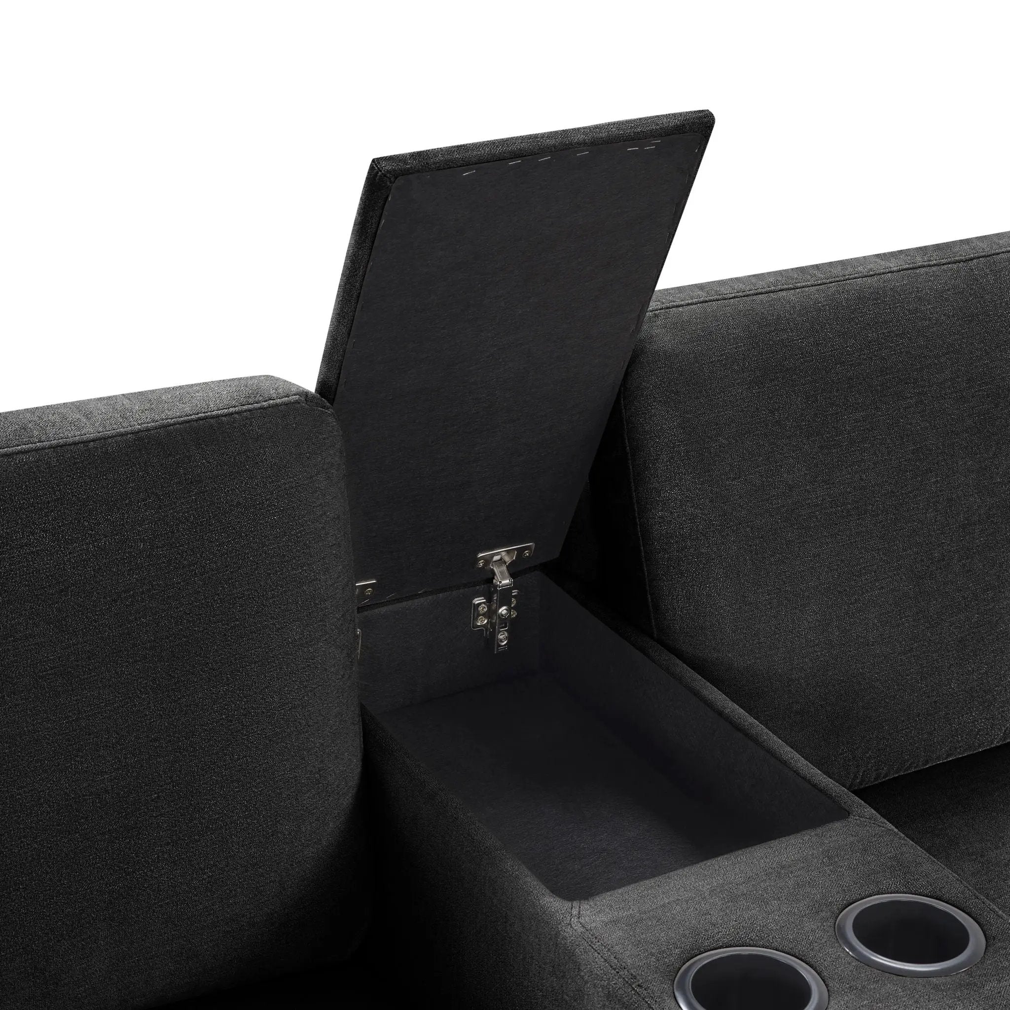 Modular 5 Seat U-Shape Sectional Sofa With Chaise Lounge, Built In Cup Holders And Storage Drawer by HouseOfZazla