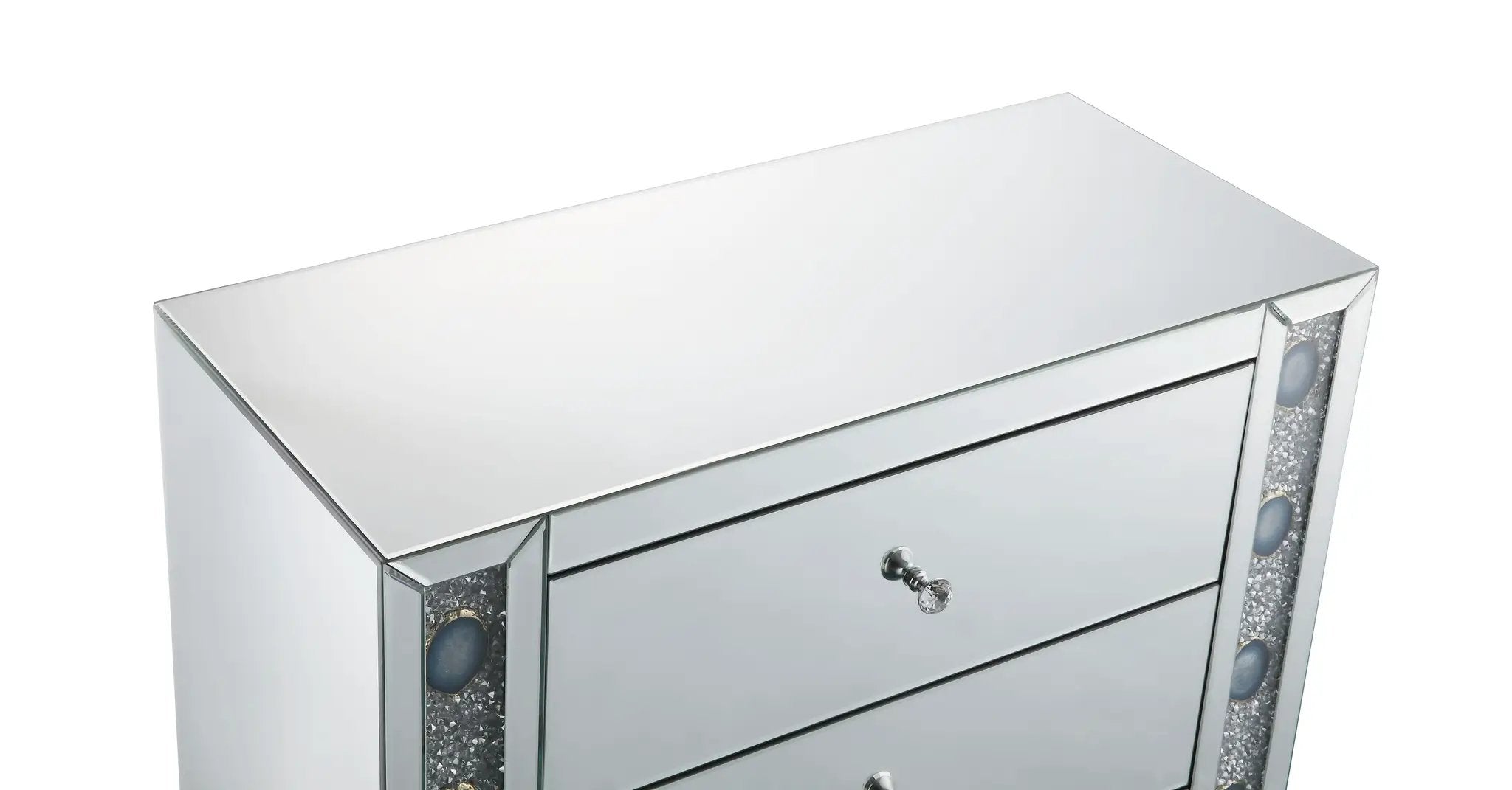 Sonia Mirrored & Faux Agate Console Cabinet (Assembled) by HouseOfZazla