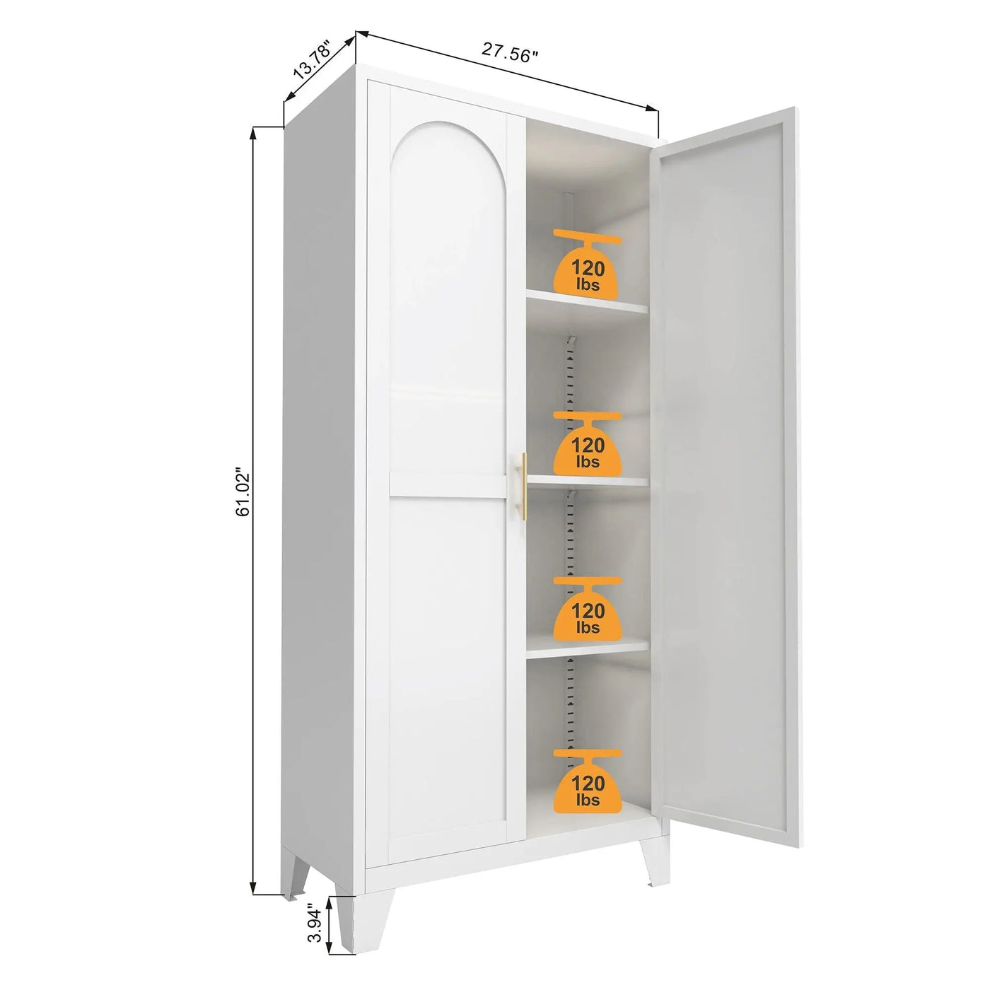 Shapely Doors Cabinet, Metal Storage Cabinet With Doors And Adjustable Shelves by HouseOfZazla