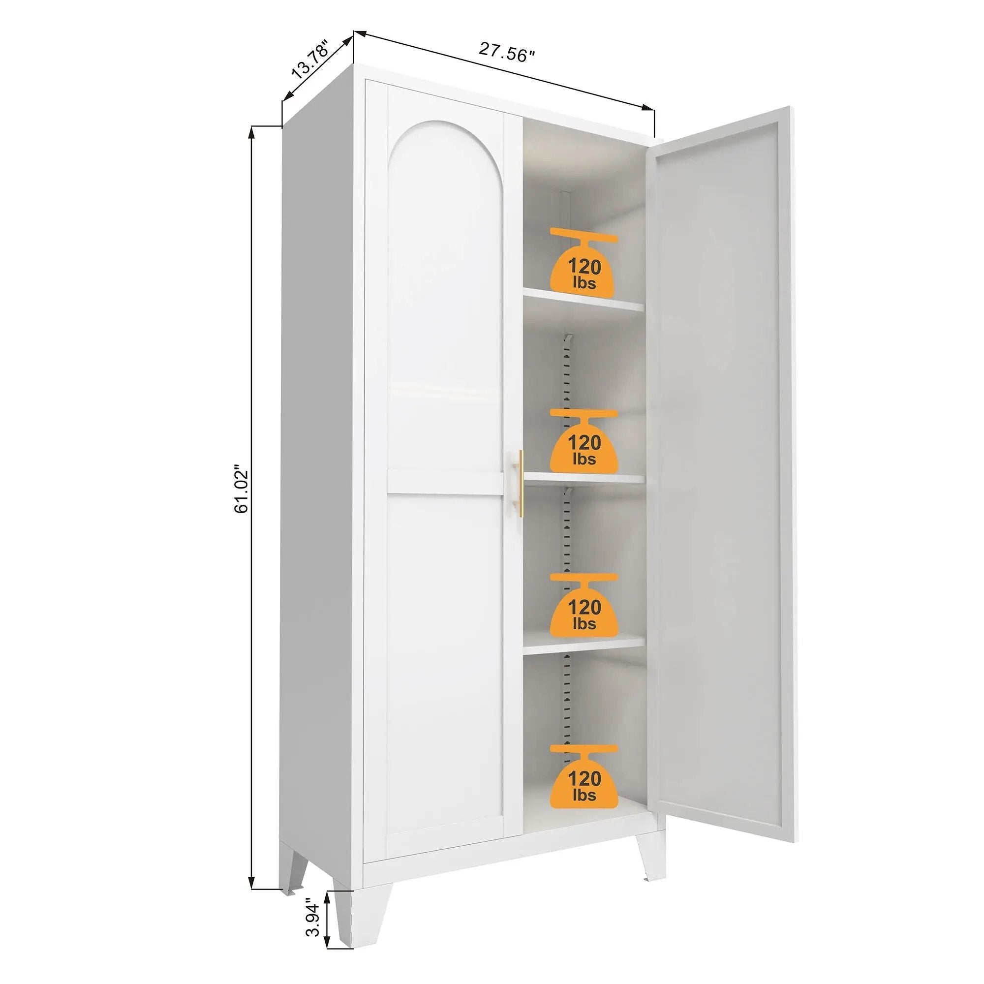 Shapely Doors Cabinet, Metal Storage Cabinet With Doors And Adjustable Shelves by HouseOfZazla
