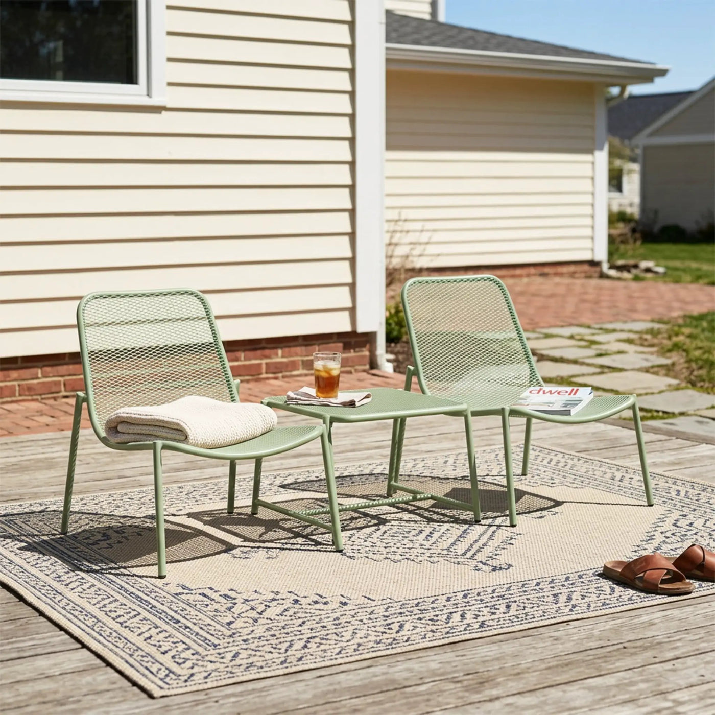Kincaid Outdoor 3-Piece Conversation Set with Iron Frame by HouseOfZazla