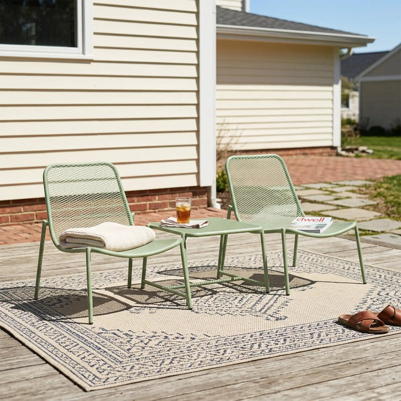 Kincaid Outdoor 3-Piece Conversation Set with Iron Frame by HouseOfZazla