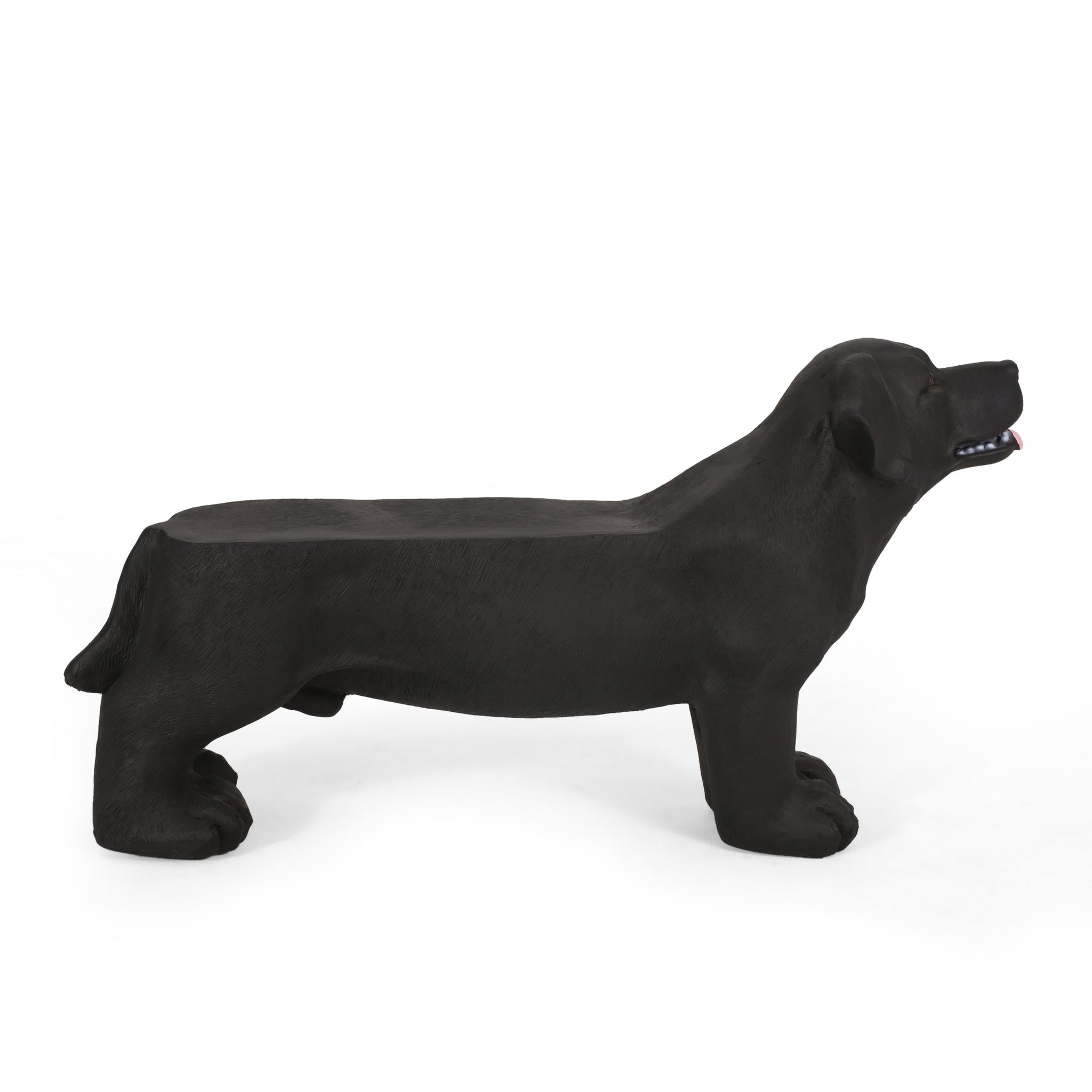 MGO Dog Bench - Outdoor Labrador Design, Matte Black by HouseOfZazla