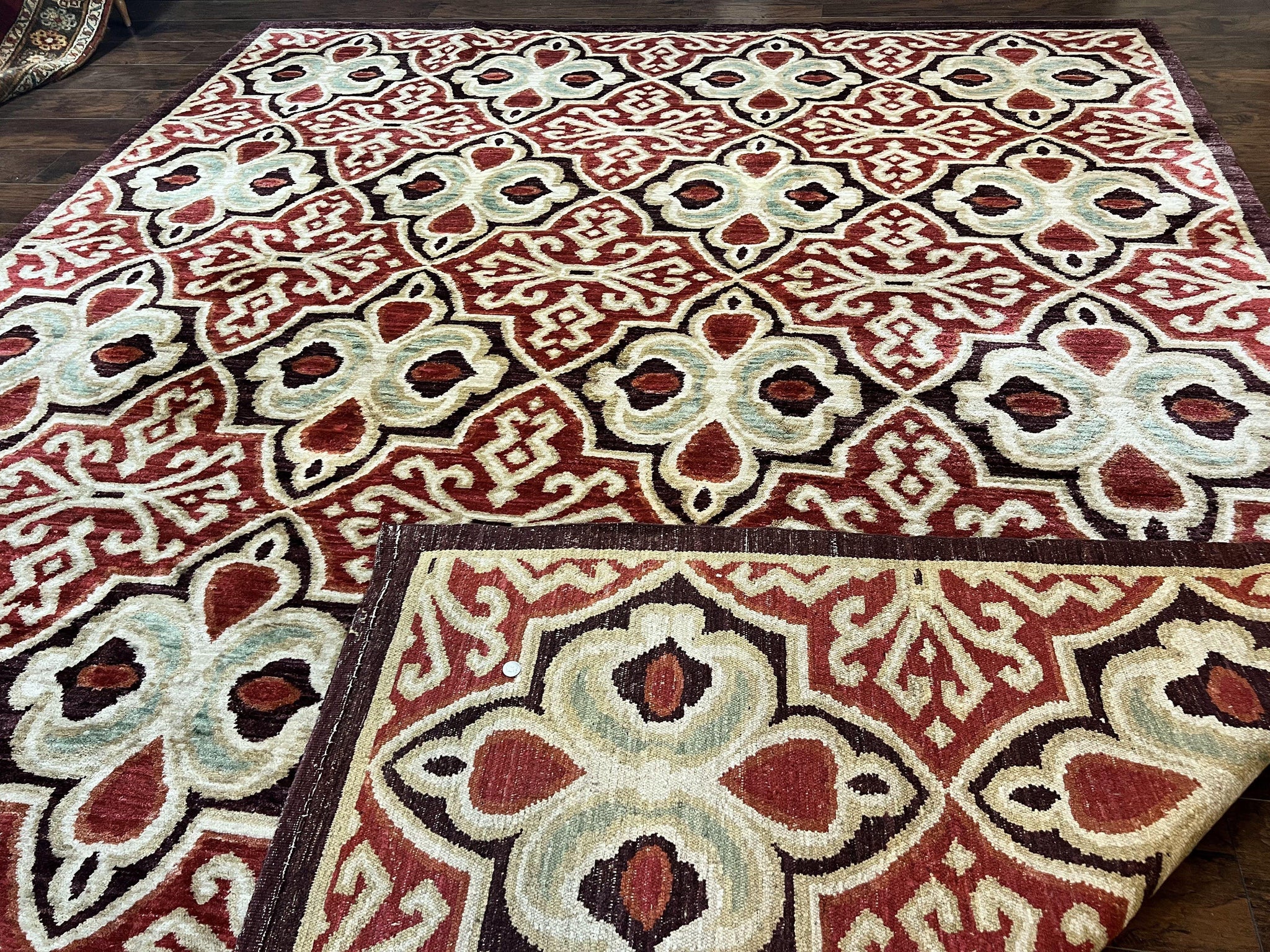 Portuguese Rug 9x12, Vintage Carpet, Handmade Wool Rug by Jewel Rugs