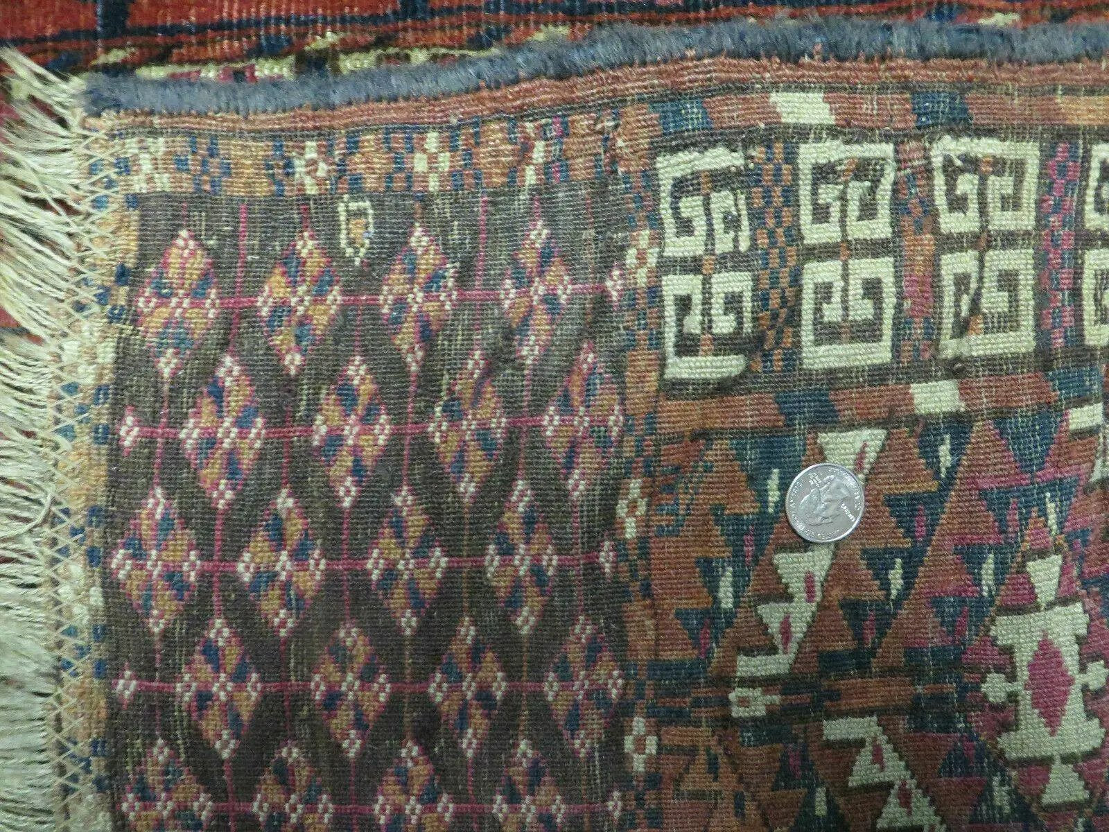 Antique Turkoman Ensi Wool Rug 4x5 by Jewel Rugs