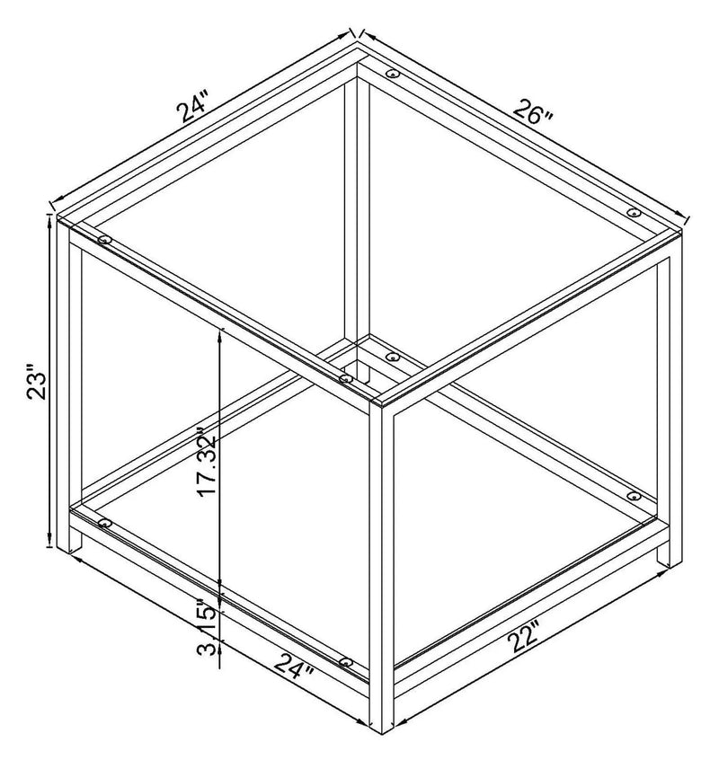 Trini 1-shelf Glass Top Side End Table Black Nickel by Unique Piece Furniture