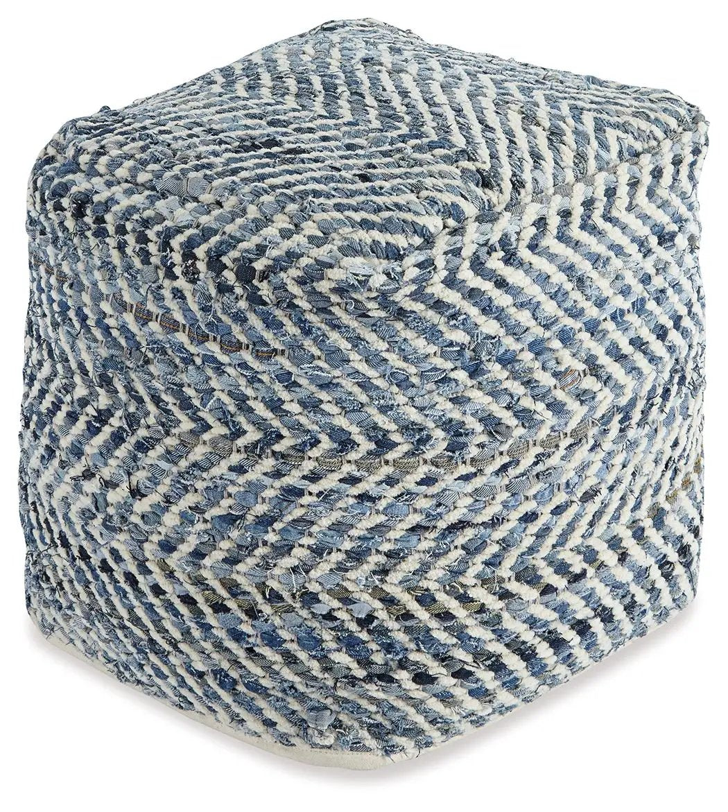 Chevron - Pouf - Blue by Unique Piece Furniture