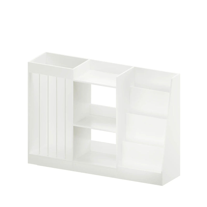 Bookshelf And Toy Storage, 3 Tier Montessori Bookcase With Stuffed Animal Organizer - White by HouseOfZazla