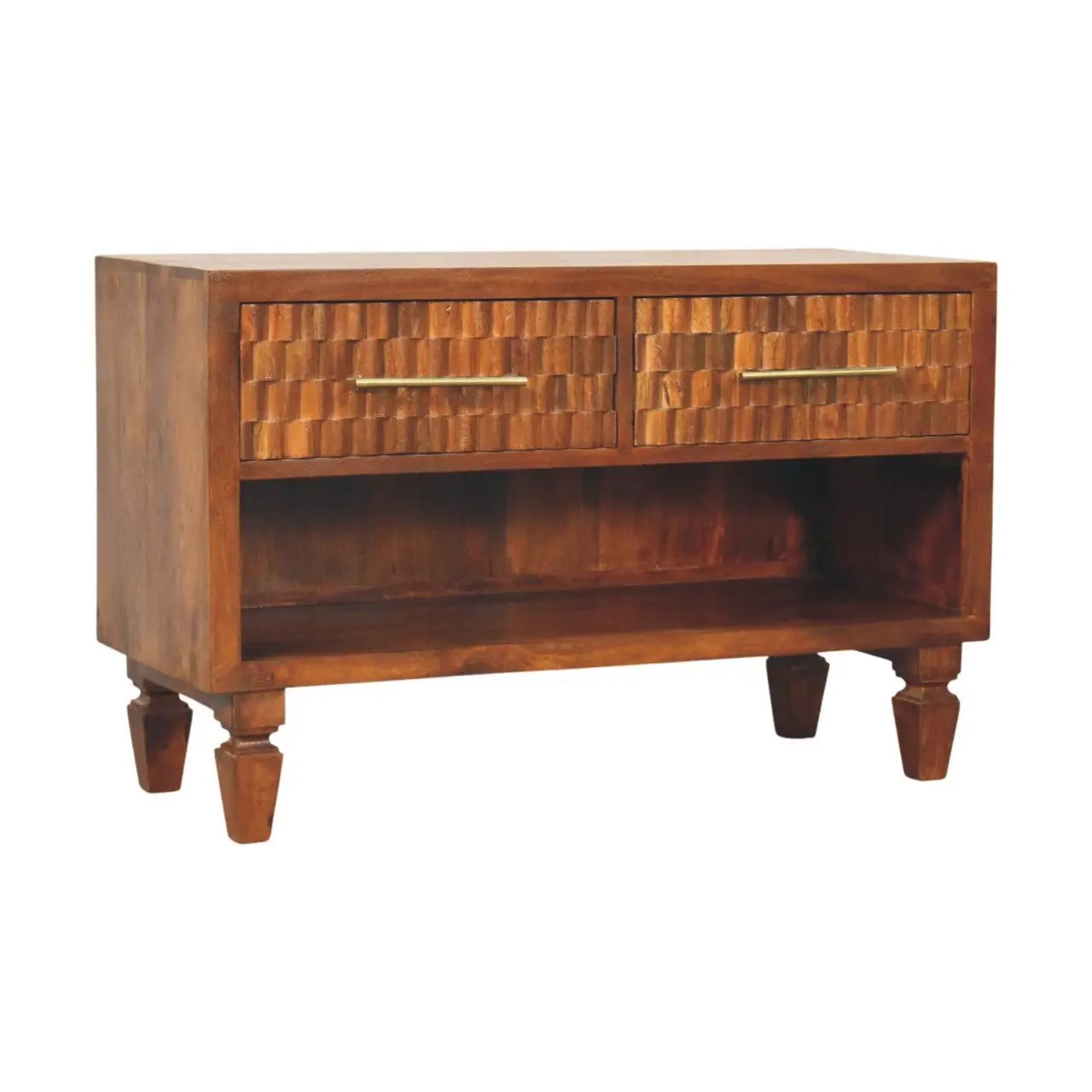 Solid Wood Cadiz Carved Shoe Bench by HouseOfZazla