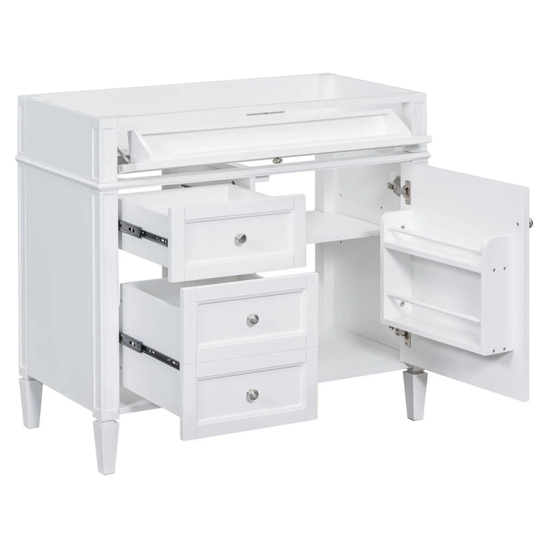 Bathroom Vanity With 2 Drawers And Tip-Out Drawer, Storage Cabinet by Unique Piece Furniture