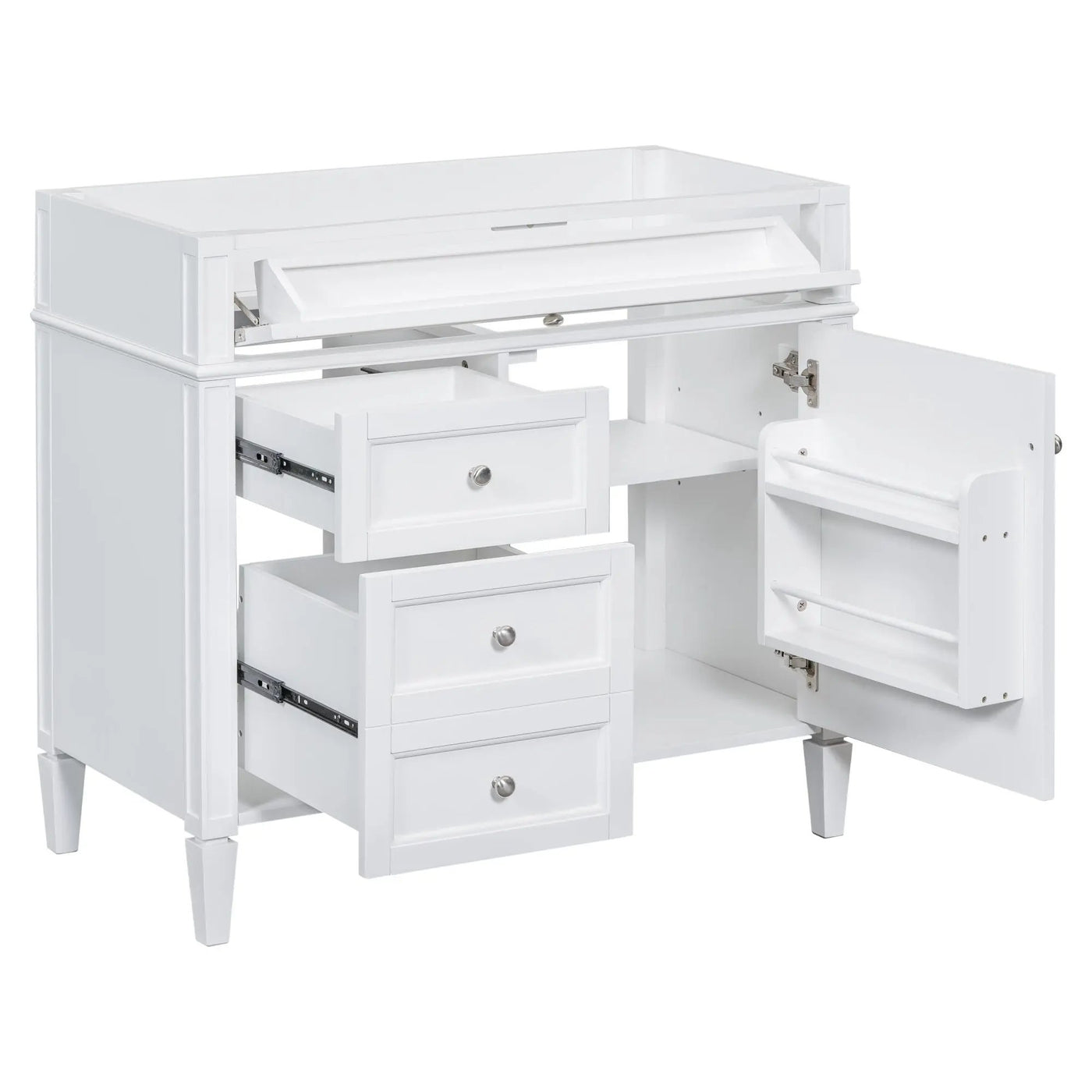 Bathroom Vanity With 2 Drawers And Tip-Out Drawer, Storage Cabinet by HouseOfZazla