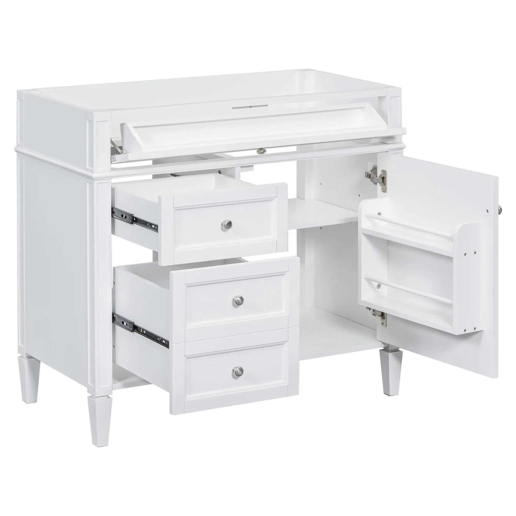 Bathroom Vanity With 2 Drawers And Tip-Out Drawer, Storage Cabinet by Unique Piece Furniture