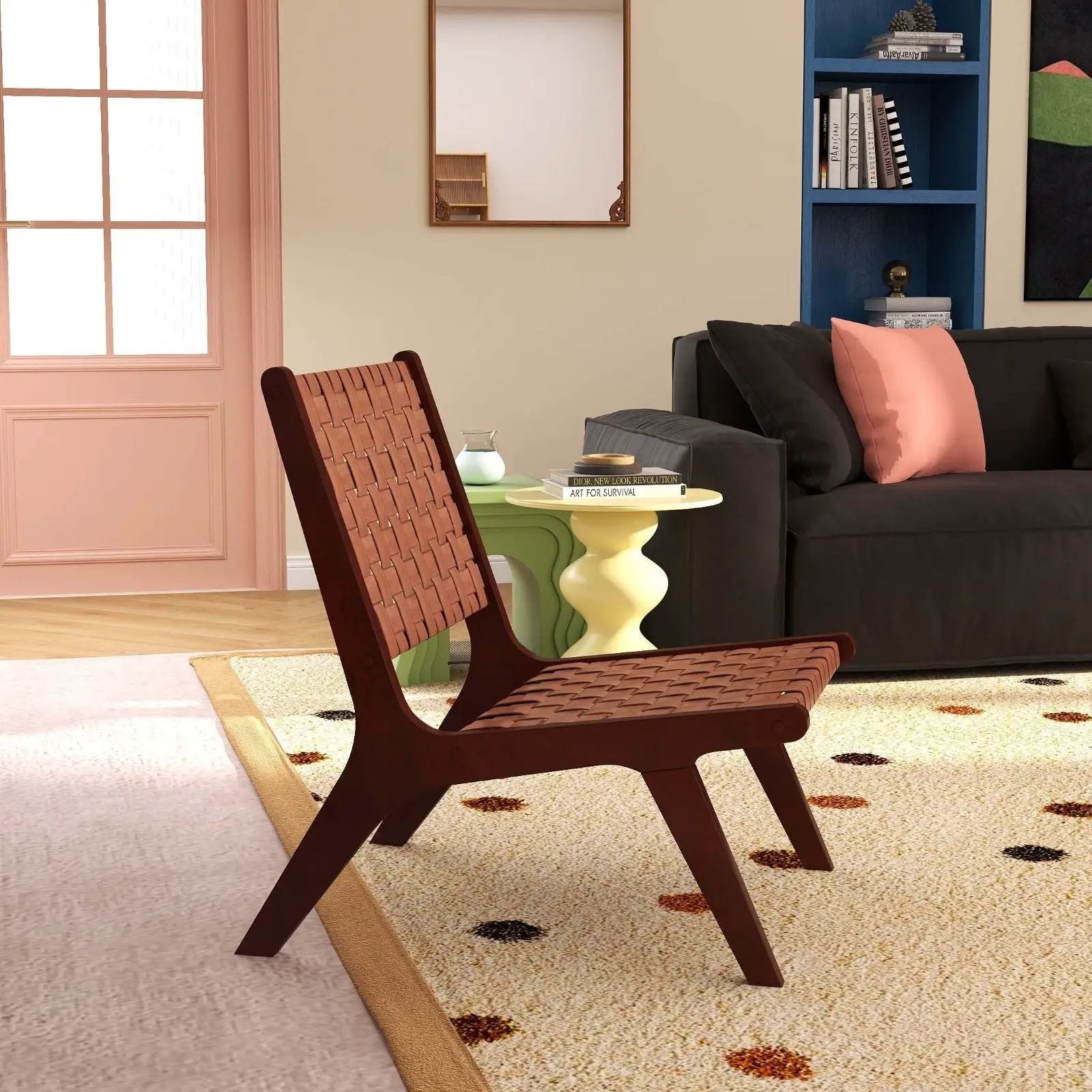 Modern Living Room Furniture Set (Bookcase + Coffee Table + End Table + Accent Chair) by DirectDeals