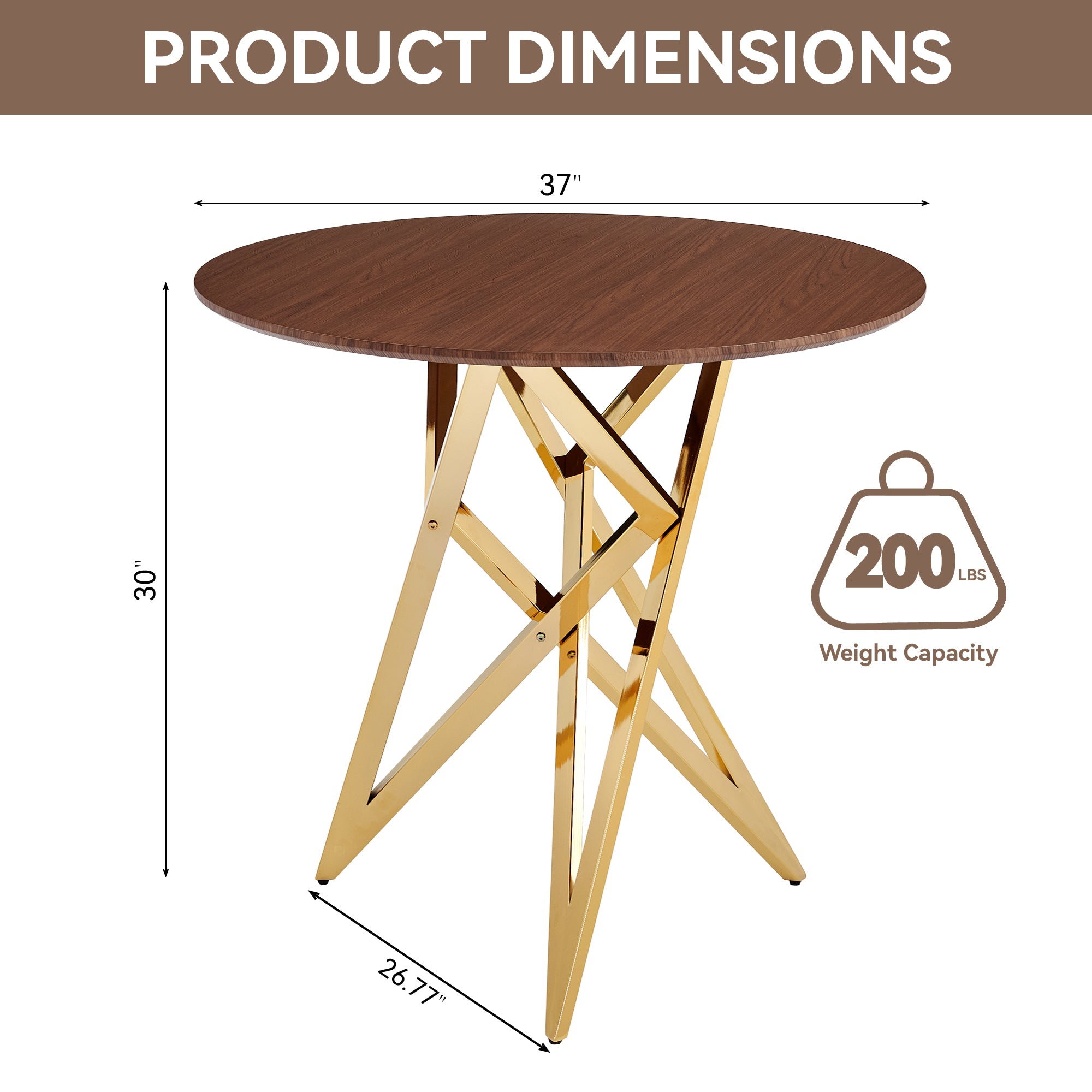 37 Inch Round Dining Table by HouseOfZazla