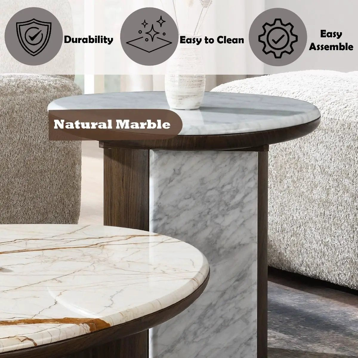 Haidar - Table With Marble Top by Unique Piece Furniture