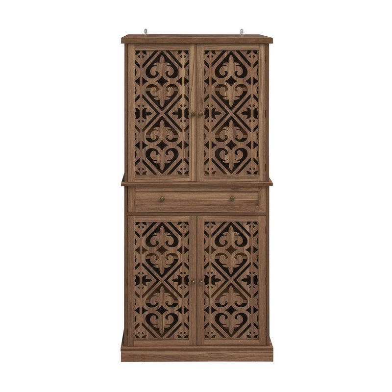 4 Door Cabinet With 1 Drawer, With 4 Adjustable Inner Shelves, Storage Cabinet by HouseOfZazla