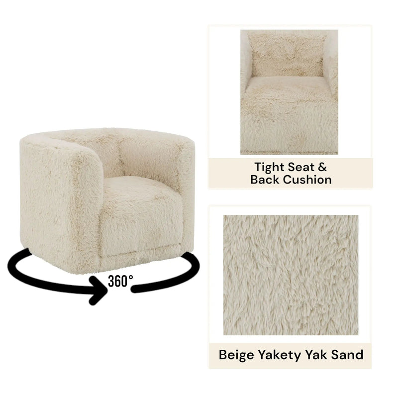 Upendo - Chair With Swivel - Sand by HouseOfZazla