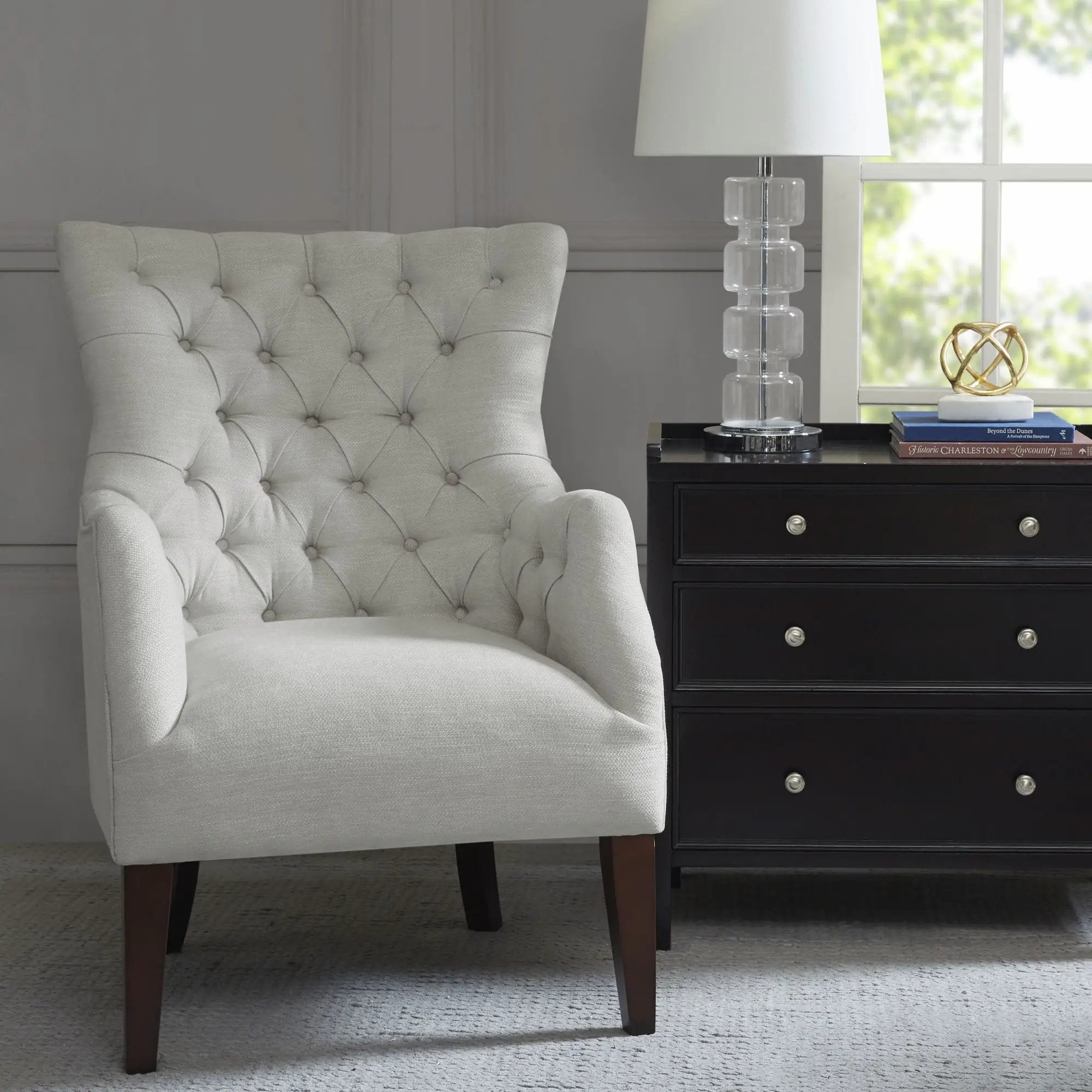 Hannah - Button Tufted Wing Chair by Unique Piece Furniture