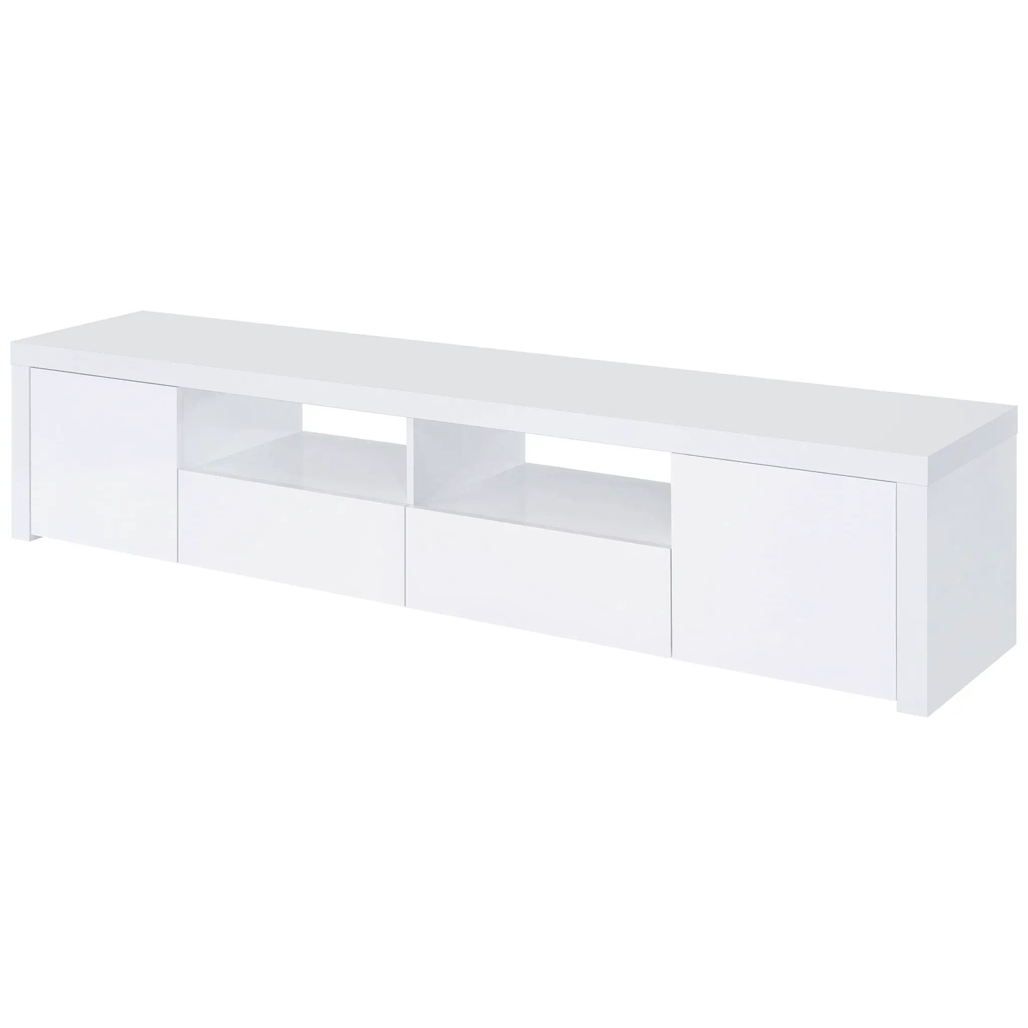 Jude 2-door Engineered Wood 79-inch TV Stand High Gloss White by Unique Piece Furniture