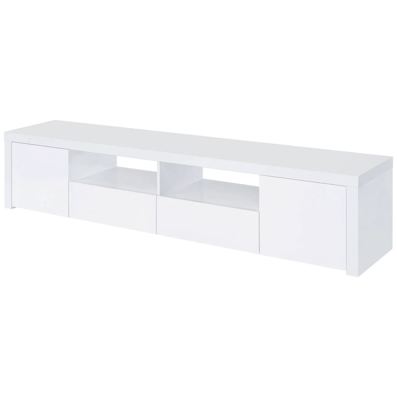 Jude 2-door Engineered Wood 79-inch TV Stand High Gloss White by Unique Piece Furniture