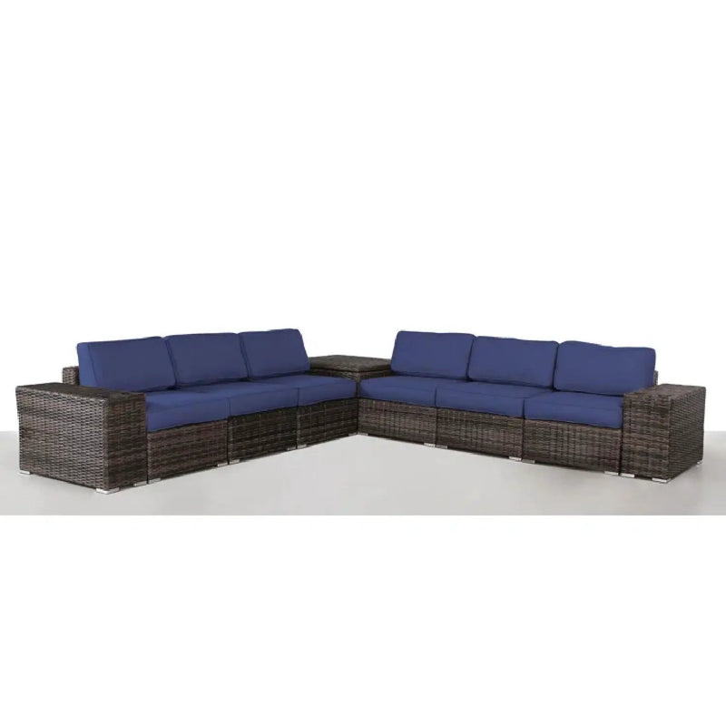 Elegant Outdoor Rattan Wicker 6 Person Seating Group With Cushions by HouseOfZazla