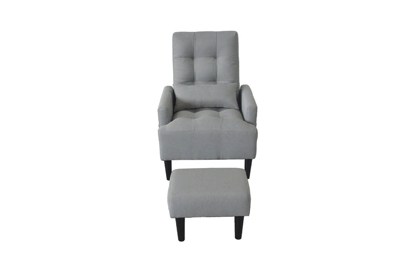 Living Room Sofa Single Chair And Ottoman, Modern Multi-Function Fabric Living Room Sofa Lounge Chair Bed And Stool. Soft Leisure Single Chair Adjustable Into 5 Angles With Sofa Bed by Unique Piece Furniture